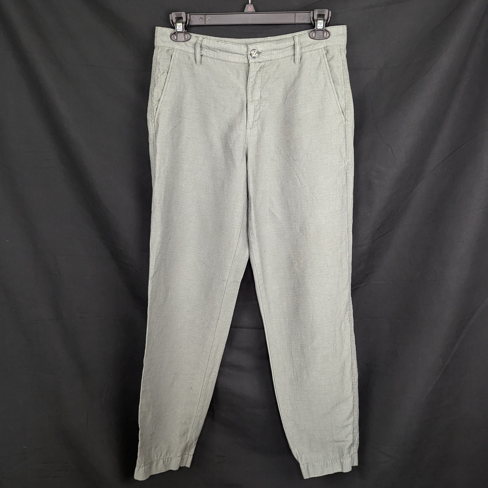 Oulier NYC Japanese Injected Linen Green Chino Pants